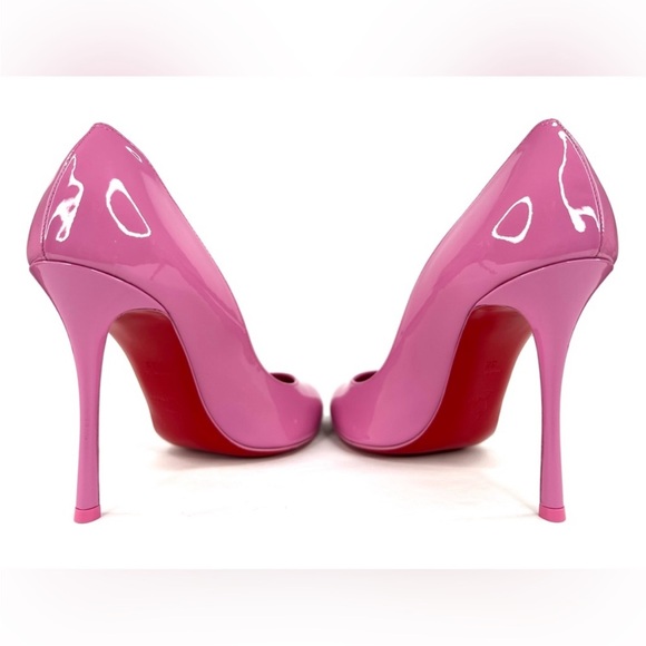 Christian Louboutin Dolly 100mm Barbie Pink Gummy Patent Leather Pumps 39.5 - Picture 7 of 11